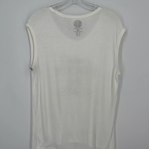 Loyal Army “I Can’t Focus In Flats” Ivory White Tank Top NWT Size M - Picture 3 of 3